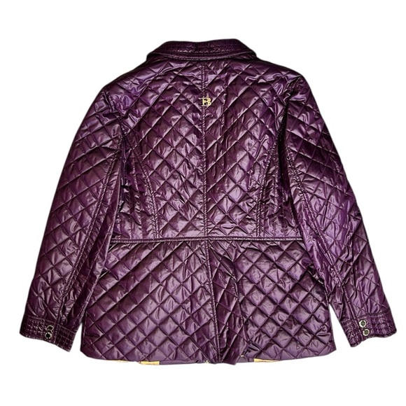 BELLA BICCHI Purple Quilted Coat Jacket sz 16 Lined Lightweight Pockets Short - Picture 2 of 12